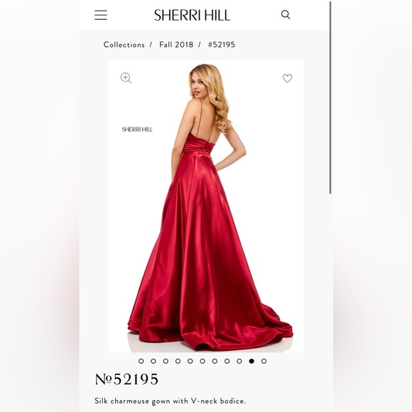 Sherri Hill 52195 dress in red. - Picture 2 of 2
